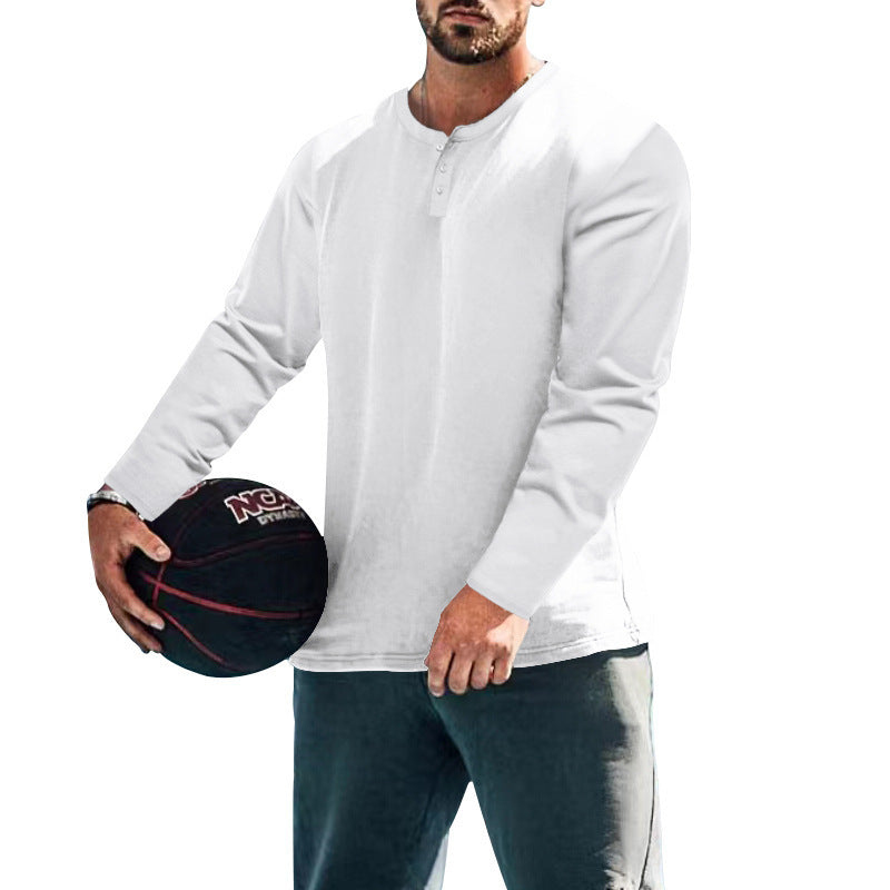 Men's Long Sleeve Henley Top made from Cotton Blend Slim Fit Mune Fashion
