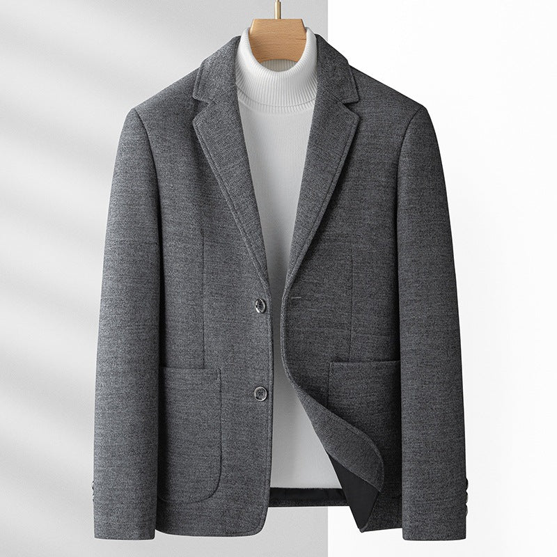 Men's Modern Wool Blend Blazer with Patch Pockets Mune Fashion