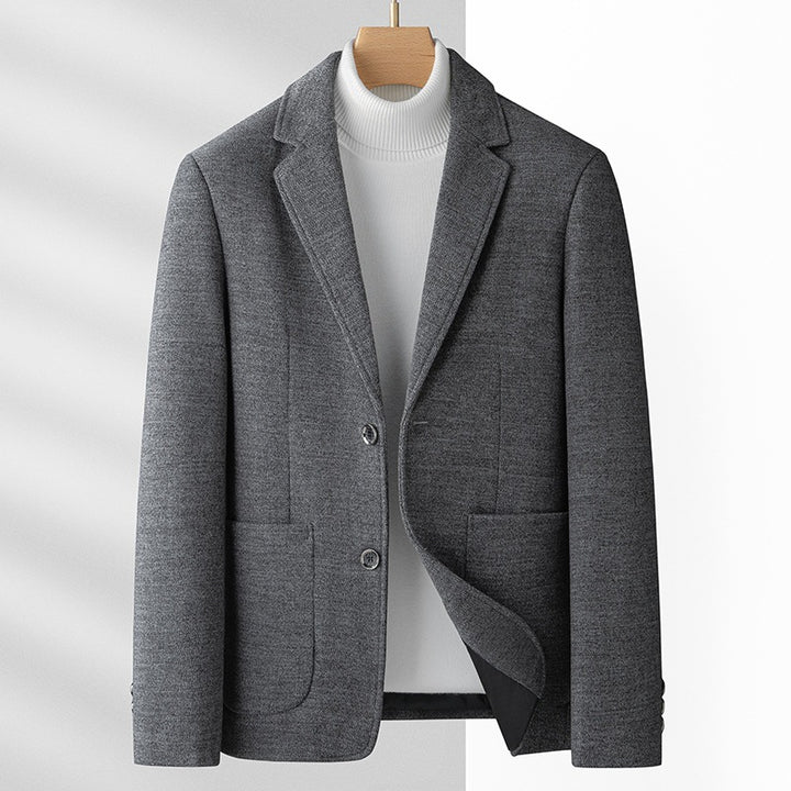 Men's Modern Wool Blend Blazer with Patch Pockets Mune Fashion