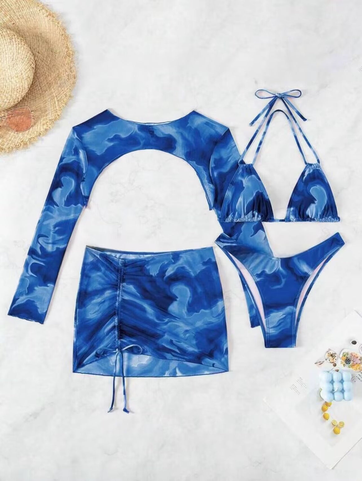 Ladies Bikini Set with sophisticated back cutout and trendy wrap skirt Mune Fashion