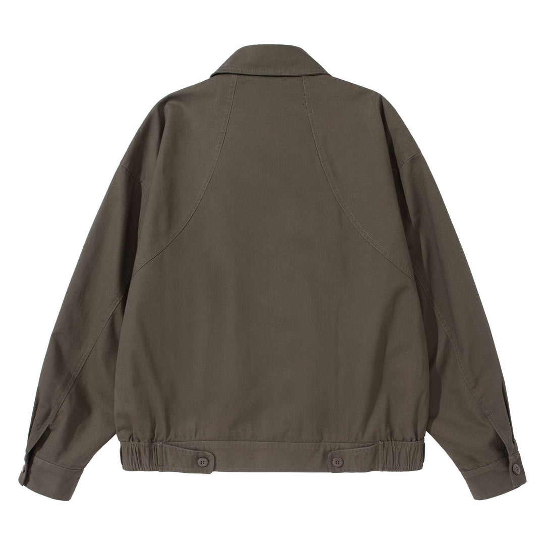 Unisex Short-Cut Utility Blouson with Shirt Collar and Elastic Hem Mune Fashion