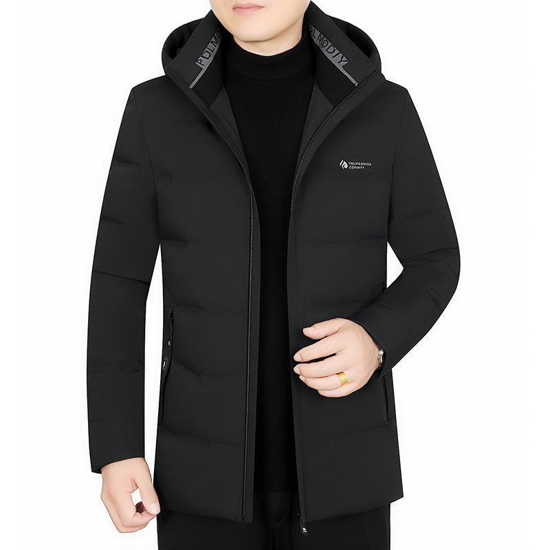 Men's Quilted City Coat with Hood, Seamless Minimal Design and Windproof Performance Outer Shell Mune Fashion