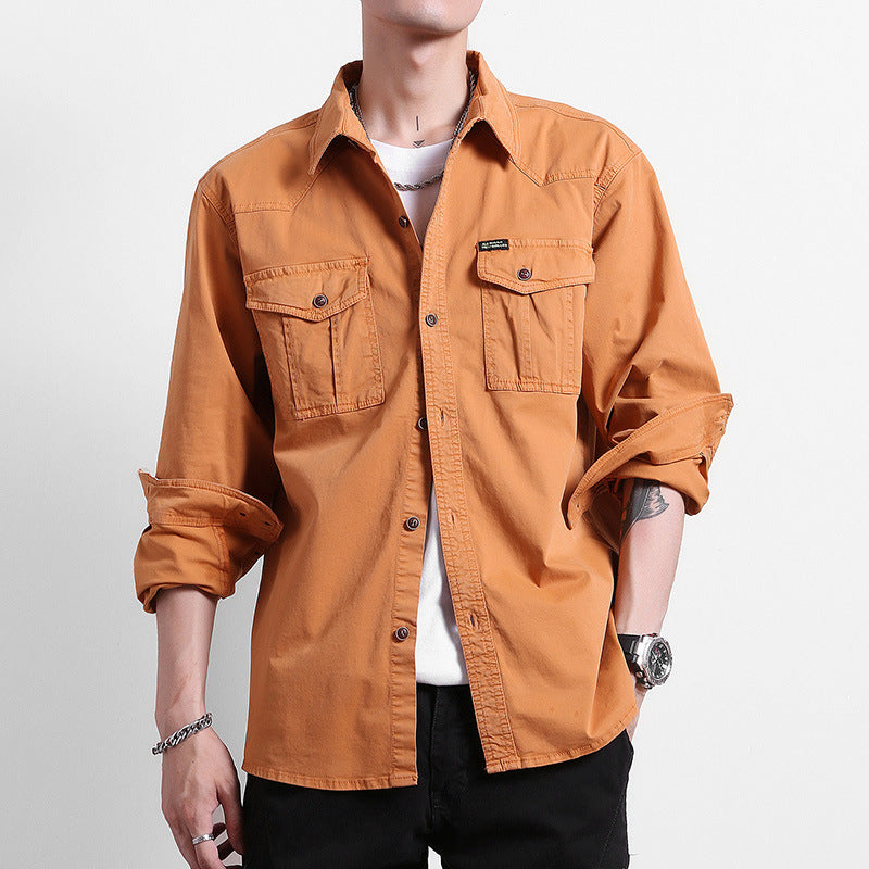 Men's Loose Utility Shirt with Flap Pockets and Workwear Details Mune Fashion