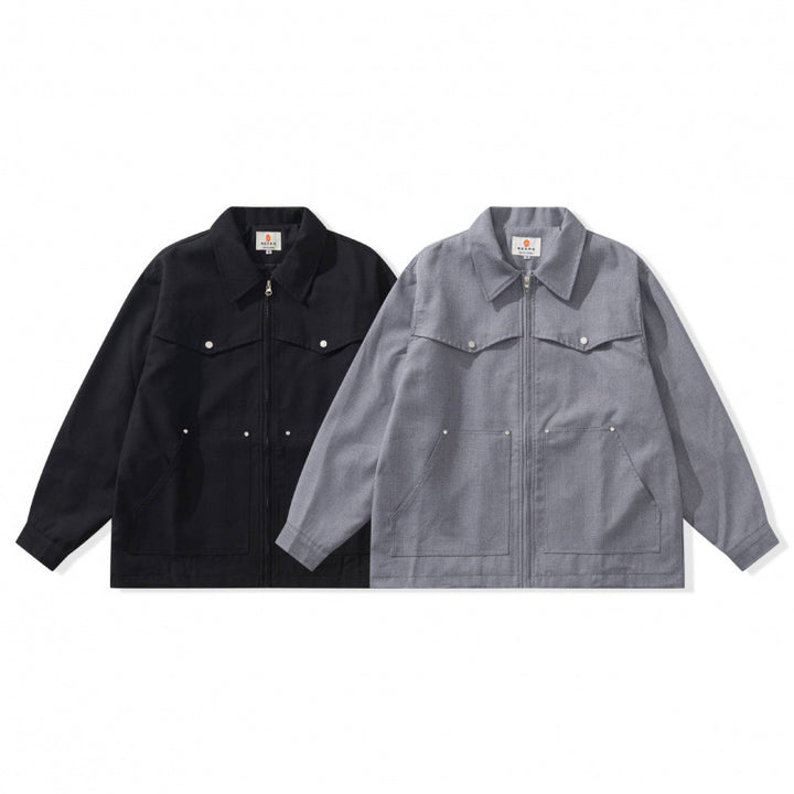 Unisex Kastige Worker-Overjacket made of canvas with full-length zipper, chest flap pocket and patch hand pockets Mune Fashion