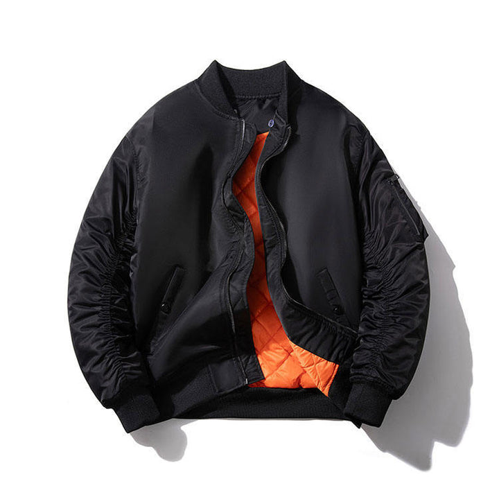 Men's Quilted Bomber Jacket with Stand-Up Collar, Padded Cut and Arm Pocket Mune Fashion