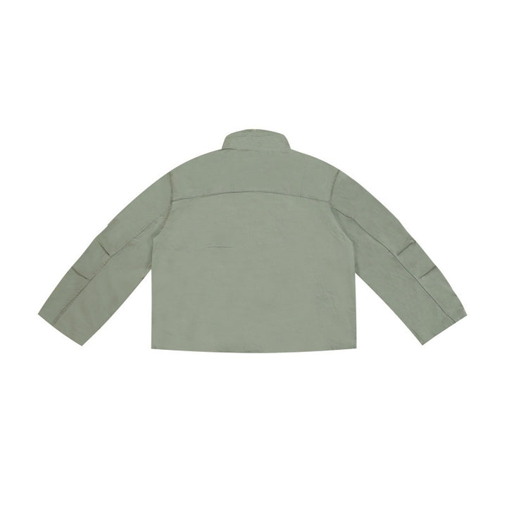 Women's short jacket in utility look with stand-up collar and concealed zipper Mune Fashion
