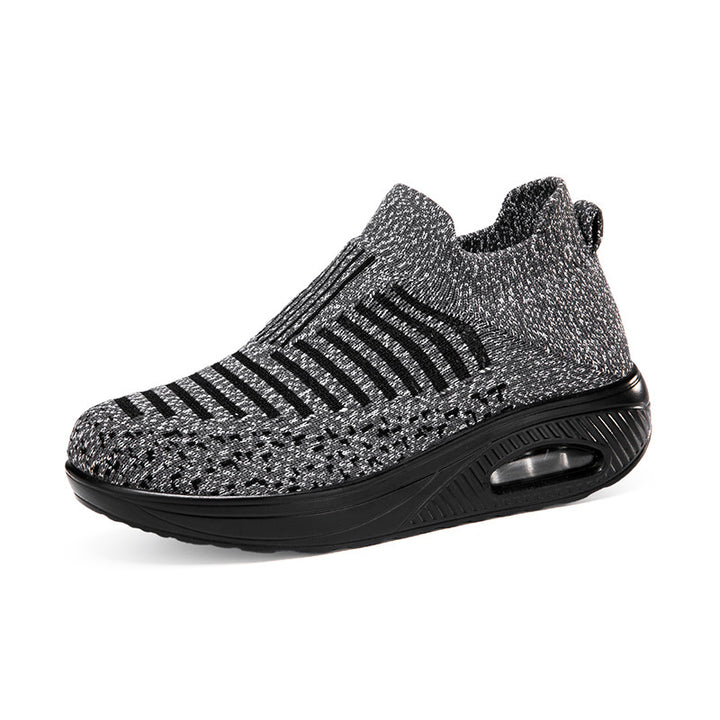 Women's knitted slip-on walking sneakers with anatomical pronation support, air-cushioned midsole, and sock-like shaft Mune Fashion