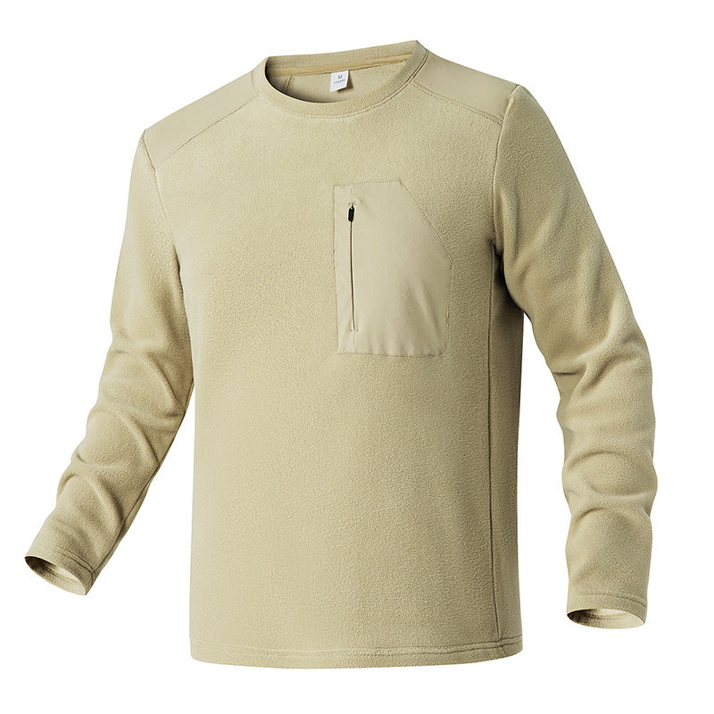 Men's thermal fleece pullover with chest zipper and technical round neck Mune Fashion