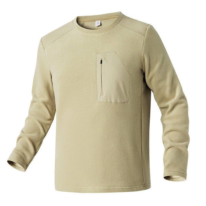 Men's thermal fleece pullover with chest zipper and technical round neck Mune Fashion