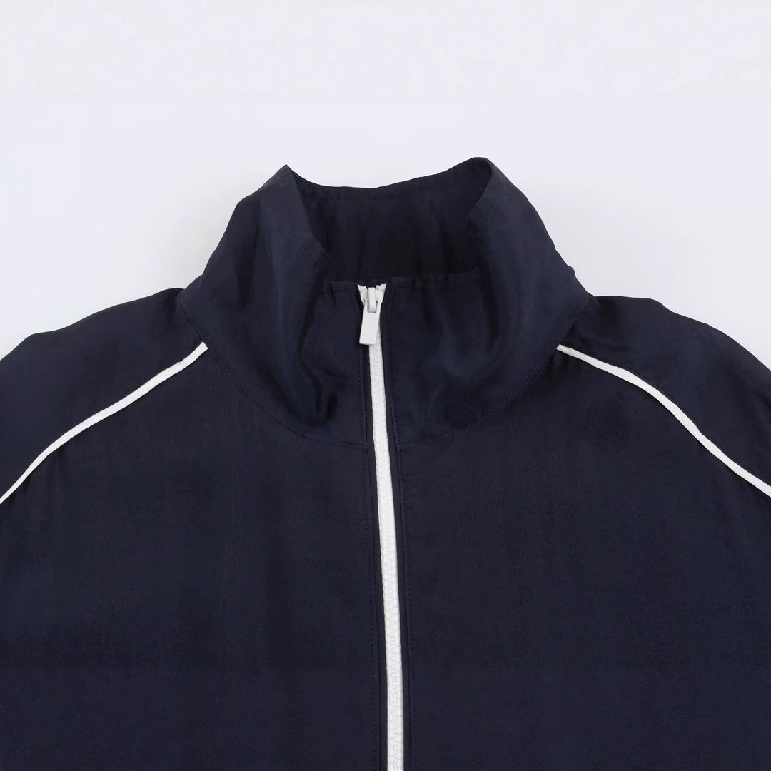 Women's short-cut windbreaker with high collar and elastic hem Mune Fashion