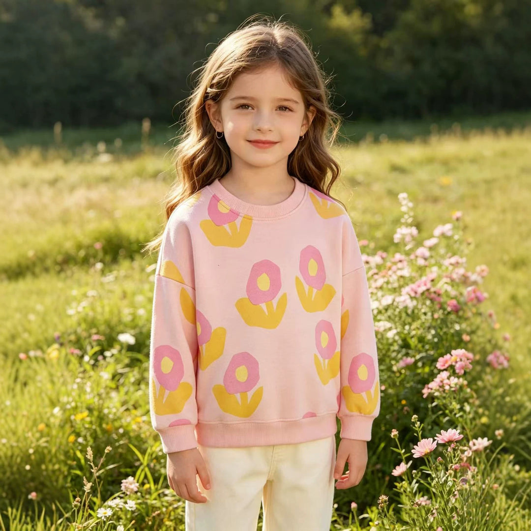 Girls sweatshirt with floral patterns Mune Fashion