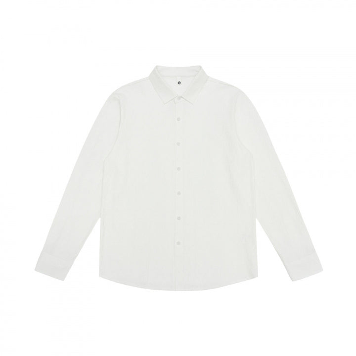 Men's fine cotton shirt with Kent collar, full button placket and rounded hem Mune Fashion