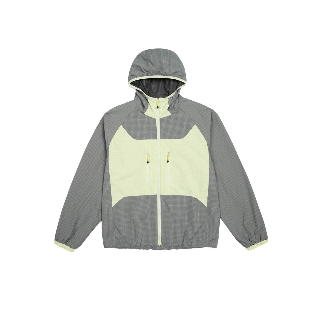 Unisex Light Hooded Windbreaker with Ripstop Material, Colourblock Inserts and Front Pockets Mune Fashion