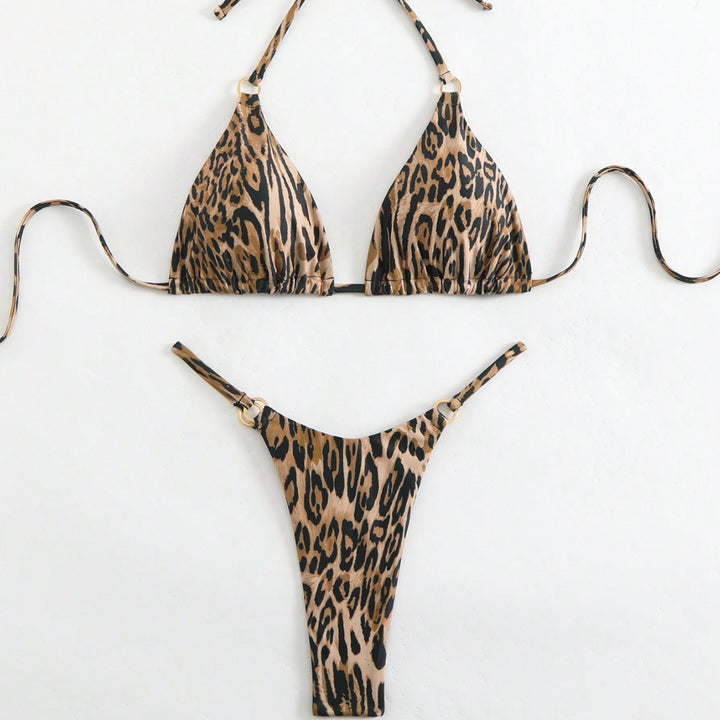 Women's Animal Print Triangle Bikini Mune Fashion