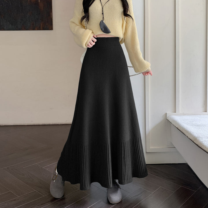 Ladies Elegant Pleated Maxi Skirt Mune Fashion