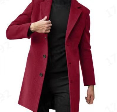 Men's slim Chesterfield coat with classic lapels, quilted lining and side pockets Mune Fashion