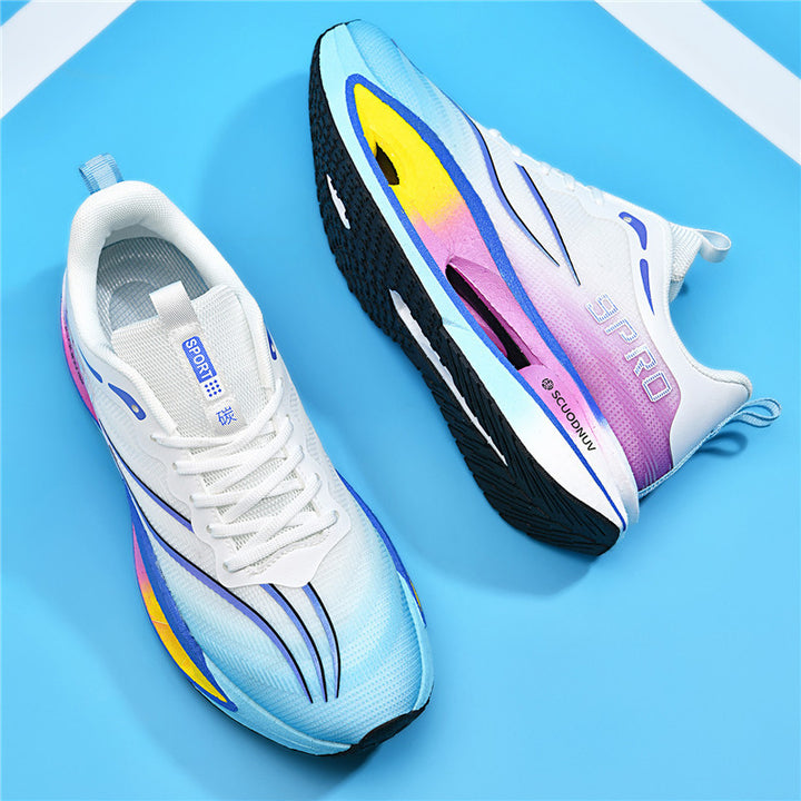 Unisex lightweight running shoes with cushioning platform sole and breathable upper material Mune Fashion