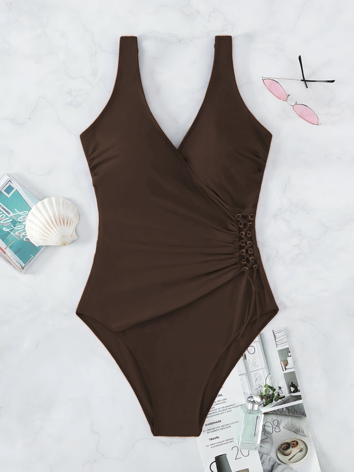 Women's One-Piece Swimsuit with Elegant Wrap Design Mune Fashion