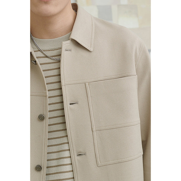 Men's Boxy Shirt Jacket with Large Patch Chest Pockets Mune Fashion