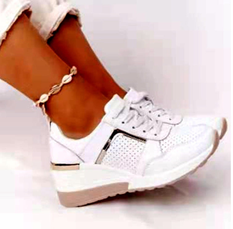 Women's fashionable platform sneakers with breathable mesh upper and comfortable insole Mune Fashion