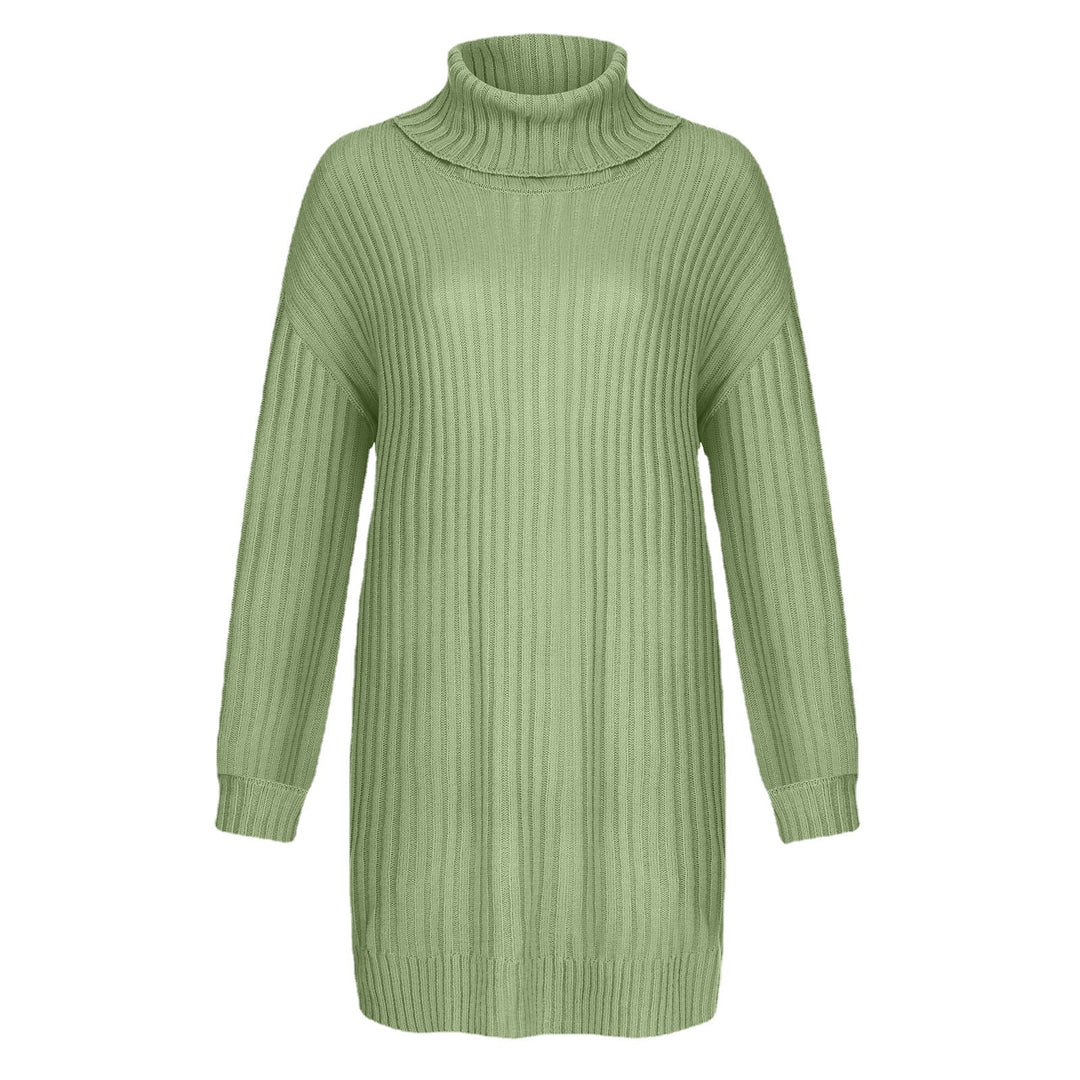 Women's Ribbed Turtleneck Tunic with Boxy Oversized Fit Mune Fashion