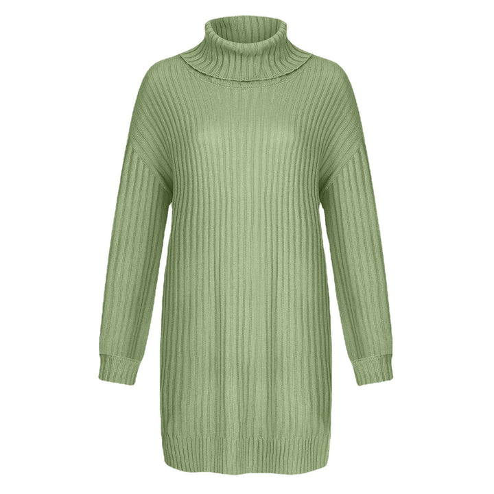 Women's Ribbed Turtleneck Tunic with Boxy Oversized Fit Mune Fashion