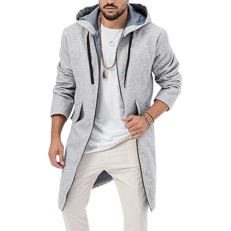 Men's Stylish Long Jacket with Hood Mune