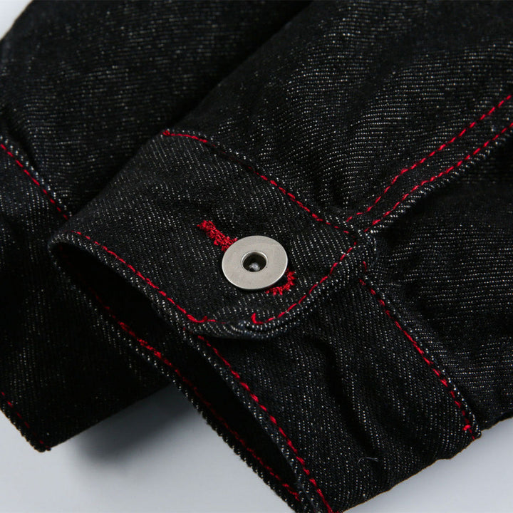Unisex Boxy Denim Jacket with contrasting decorative stitching and flap pockets Mune Fashion