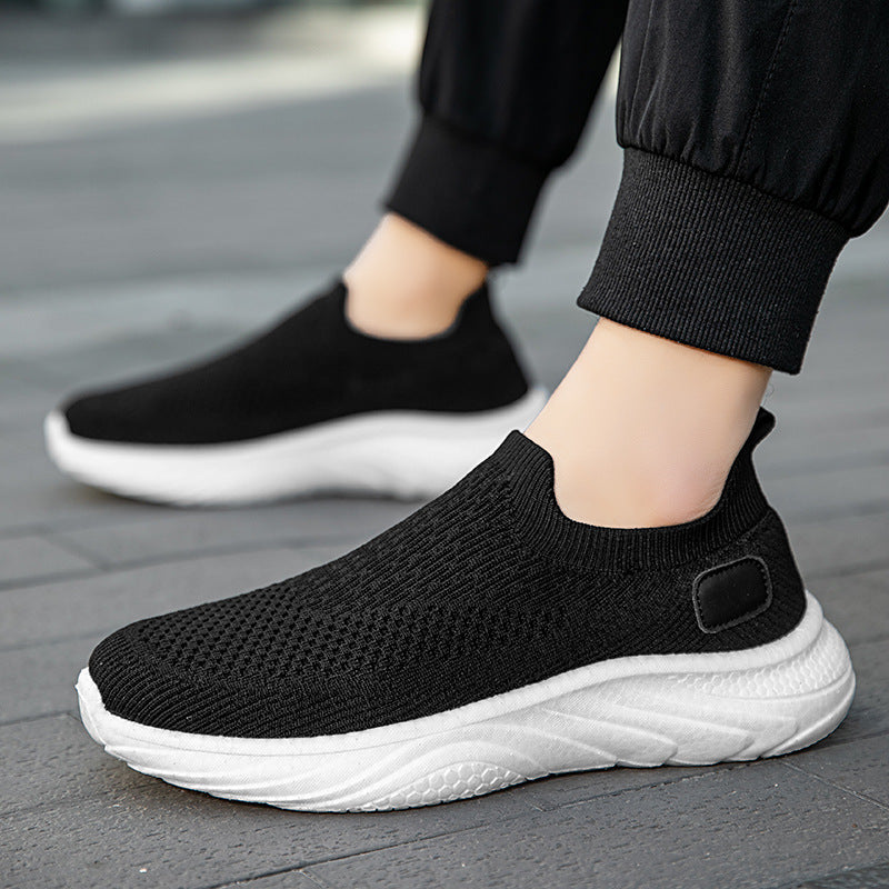 Women’s elastic knitted casual slip-on moccasin-style shoe with sock-like entry and padded wave comfort sole Mune Fashion