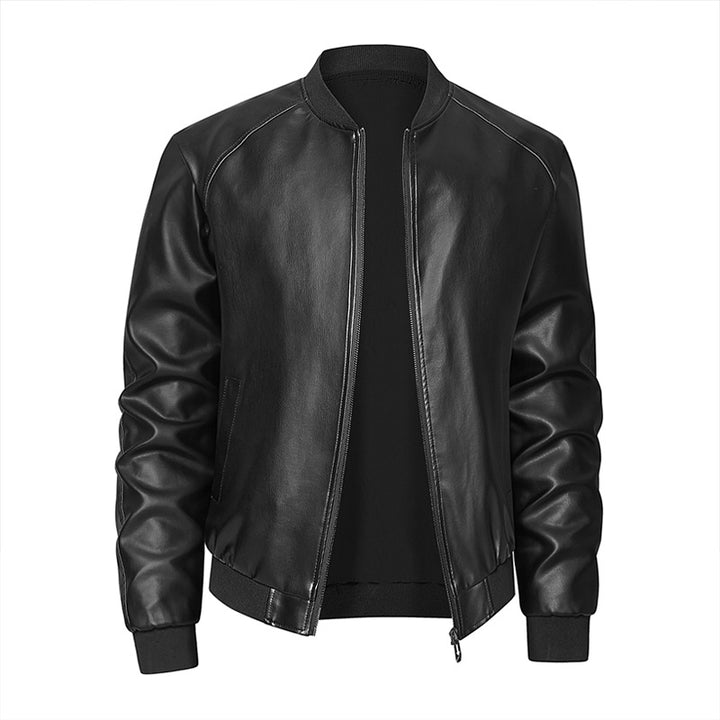 Men's High-Quality Faux Leather Bomber Jacket Mune Fashion