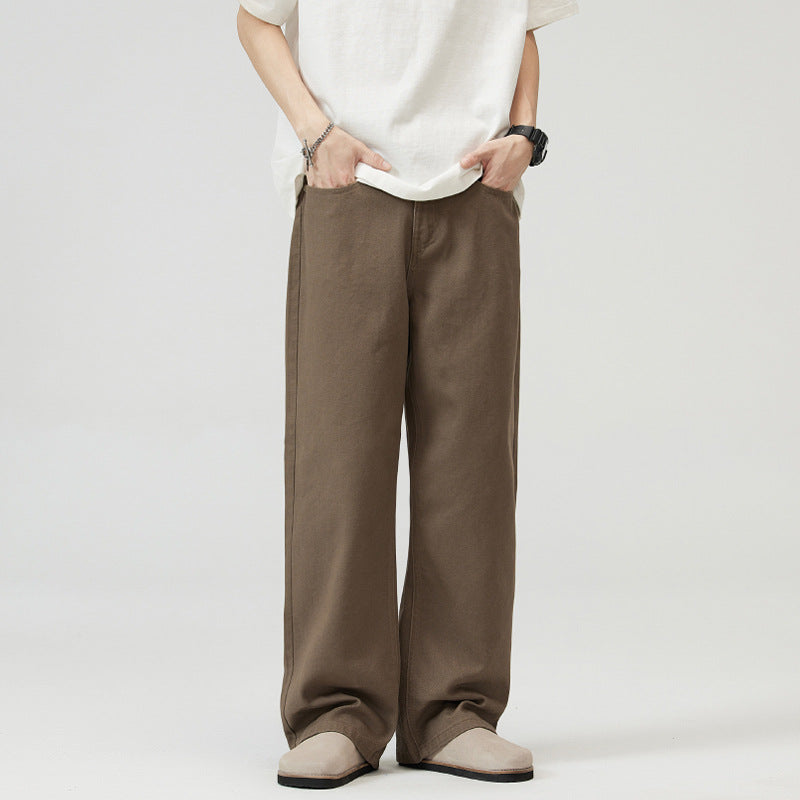 Men's Loose-Fitting Five-Pocket Denim Pants in Straight Palazzo Cut Mune Fashion