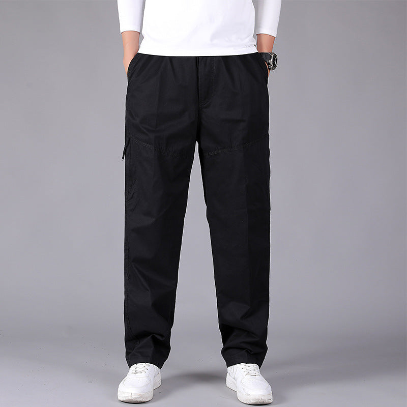 Men's loose-fitting cargo pants with elastic drawstring waistband, knee patches & zip pockets Mune Fashion