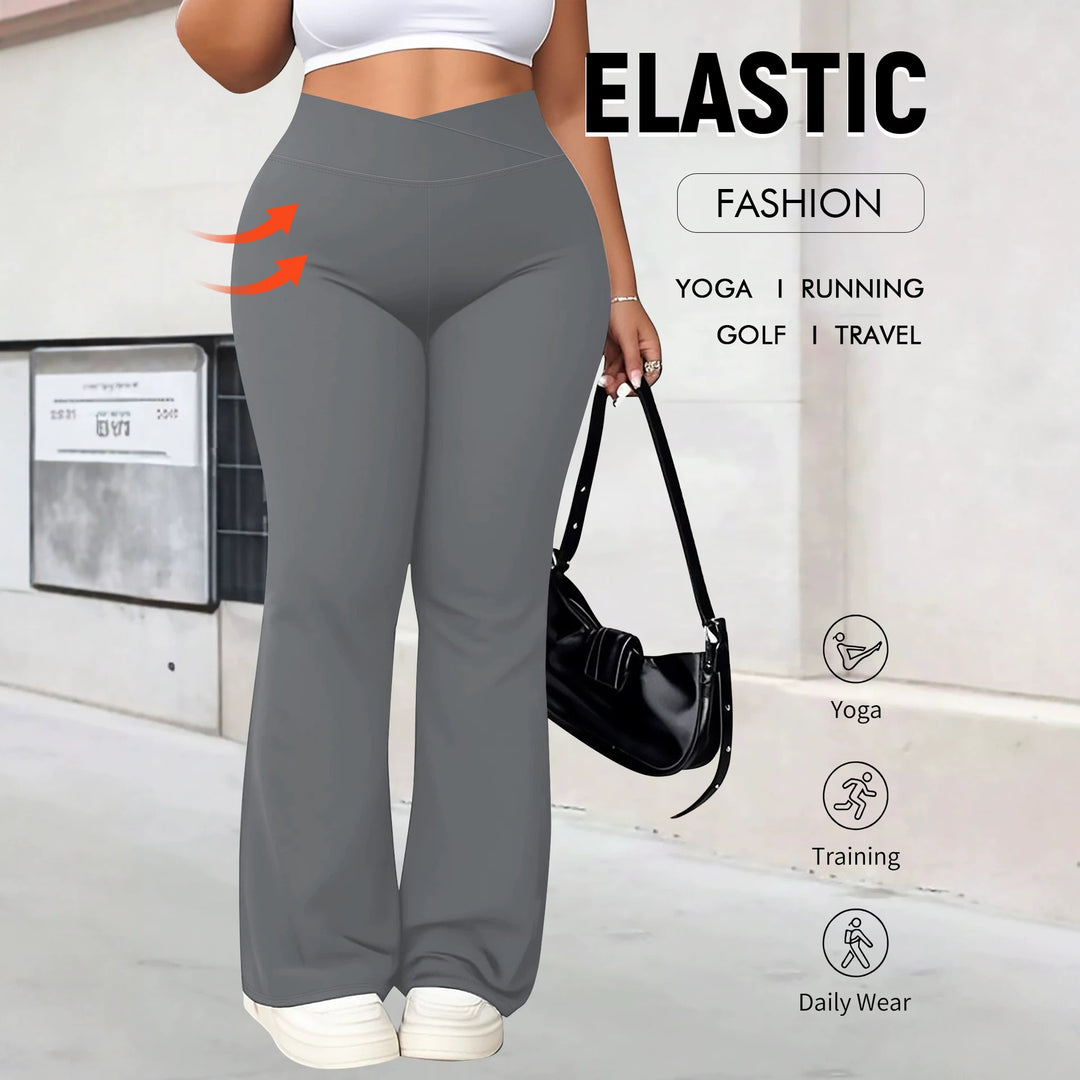 Ladies high-waisted shaping bootcut leggings with tummy control and 4-way stretch Mune Fashion