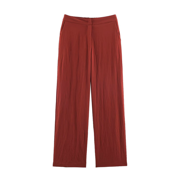 Women's Light High-Waist Palazzo Pants with Wide Legs and Side Pockets Mune Fashion