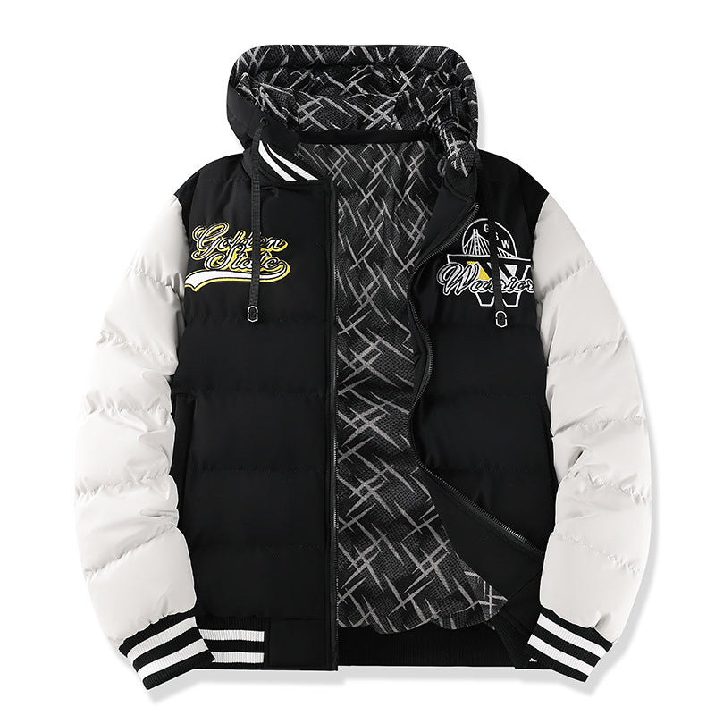 Men's Fashion Quilted Jacket with High Collar and Contrasting Accents Mune Fashion