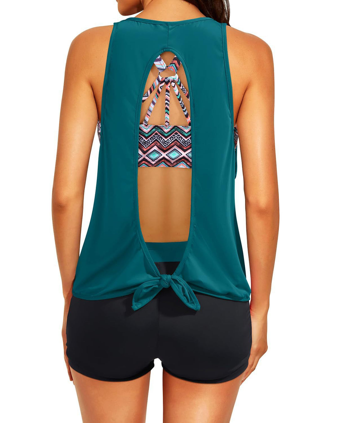 Ladies sporty tankini top with elegant back cut-out Mune Fashion