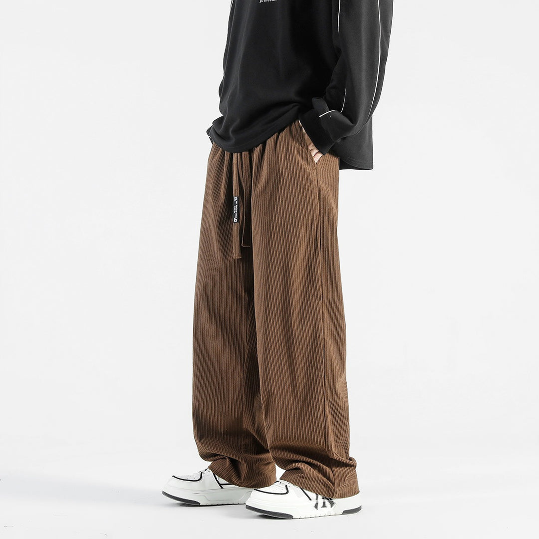 Men Wide-Cut Stripe Steel Pants Mune Fashion