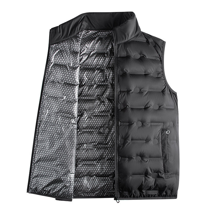 Men's lightweight padded stand-up collar vest with reflective thermal foil Mune Fashion