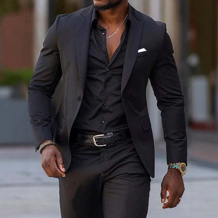 Men's modern evening jacket with slim silhouette and slim-cut suit pants Mune Fashion