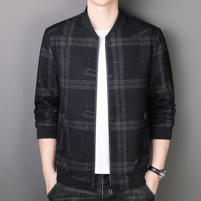 Men's Sporty Checked Bomber Jacket Mune Fashion
