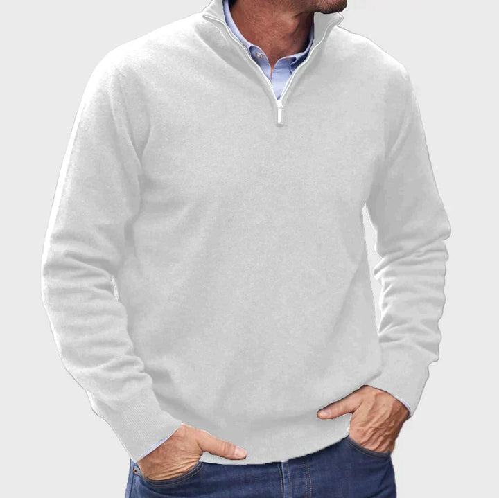 Men's High-Quality Knit Sweater with Stand-Up Collar