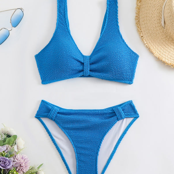 Women's beach bikini set with stylish wave pattern Mune Fashion
