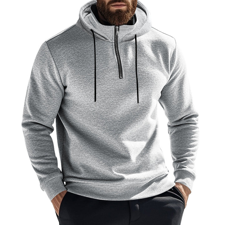 Men's half-zip hoodie with contrasting hood, drawstring and slim silhouette Mune Fashion