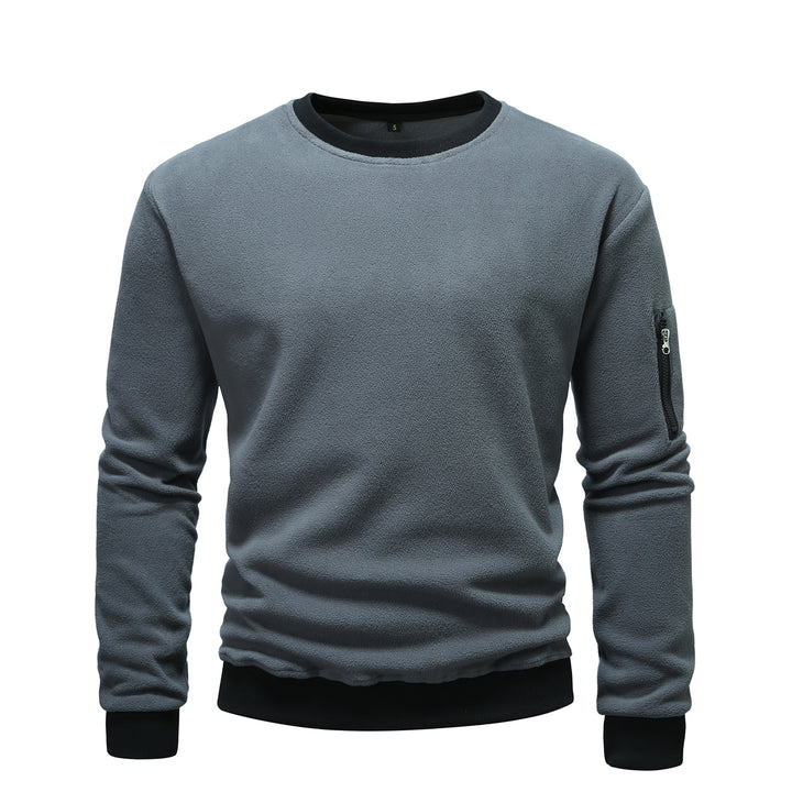 Men's fleece sweatshirt with round neck and arm pocket with zipper Mune Fashion