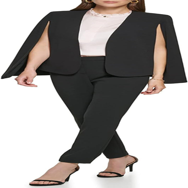 Women's Cape Blazer Set in Tailoring with Cape Sleeves and Slim Suit Pants Mune Fashion