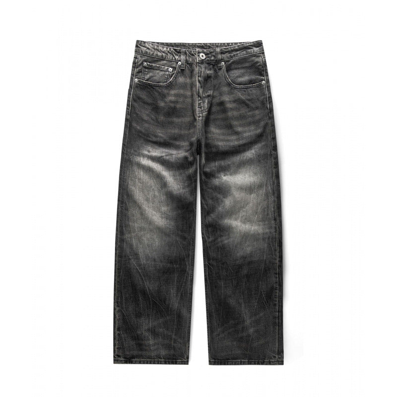 Men's loosely cut straight jeans in workwear style with used effect Mune Fashion