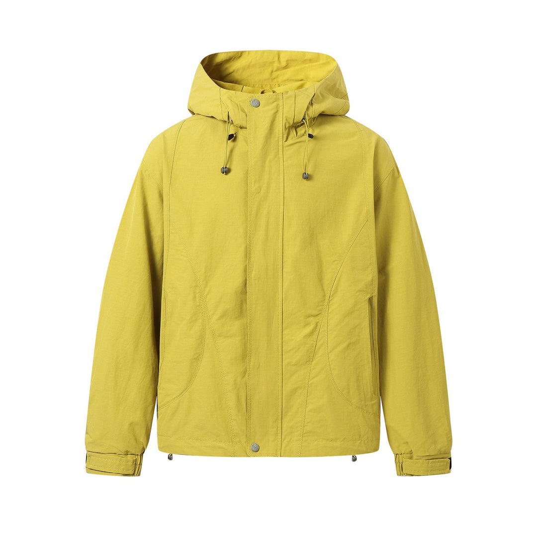 Unisex Short-cut water-resistant hooded jacket in boxy cut with drawstring and adjustable cuffs Mune Fashion