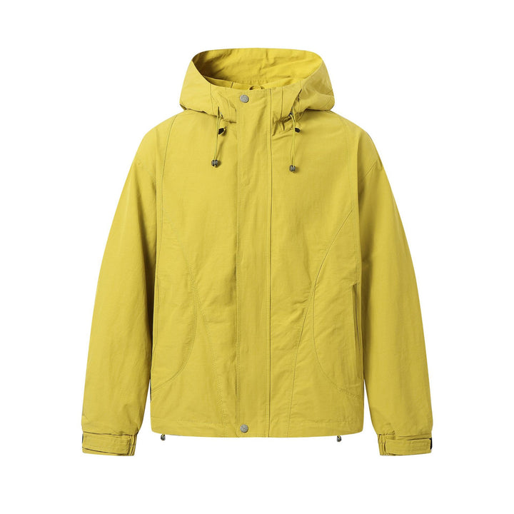 Unisex Short-cut water-resistant hooded jacket in boxy cut with drawstring and adjustable cuffs Mune Fashion