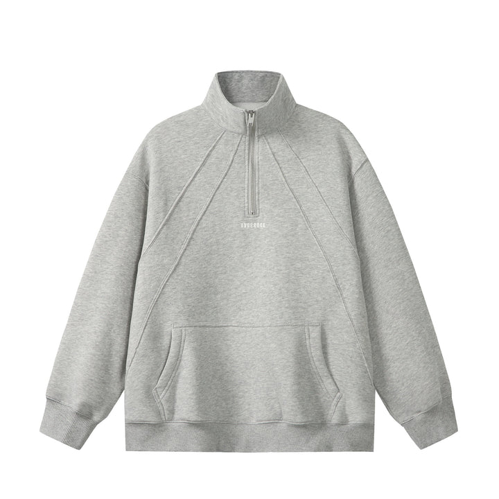 Unisex Oversize Sweatshirt with Half Zip, High Funnel Neck and Kangaroo Pocket Mune Fashion