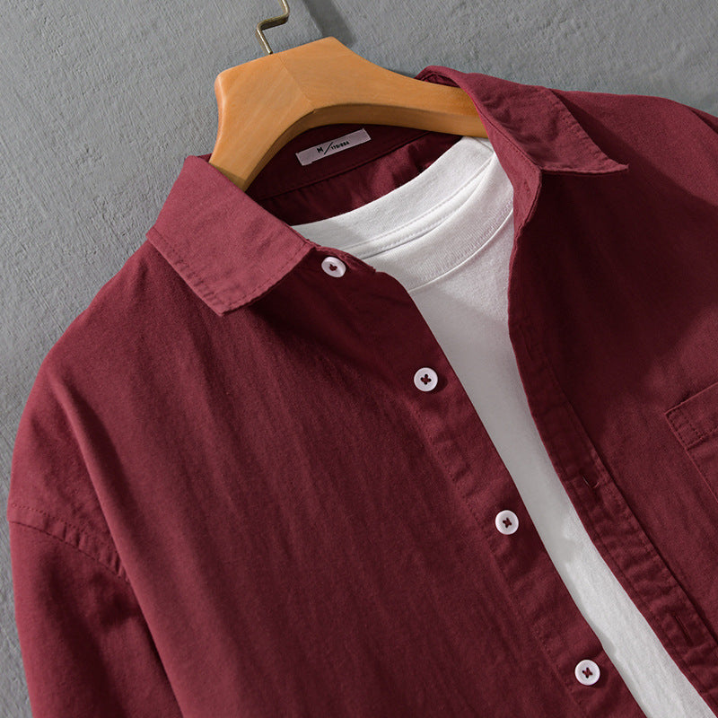 Men's Casual Layering Shirt in Overshirt Style with Soft Cotton Feel and Chest Pocket Mune Fashion